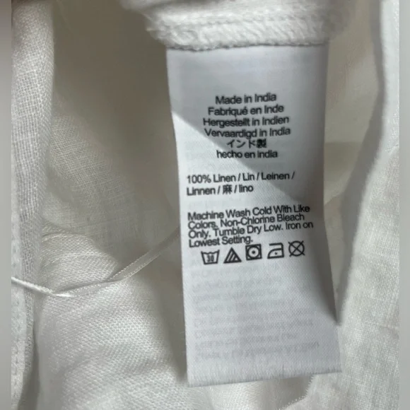 J.CREW Size XXL Squareneck Button-Up top 100% Linen White - Picture 16 of 16